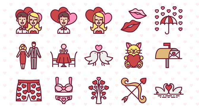 Valentinstag Icons von Selin Ozgur