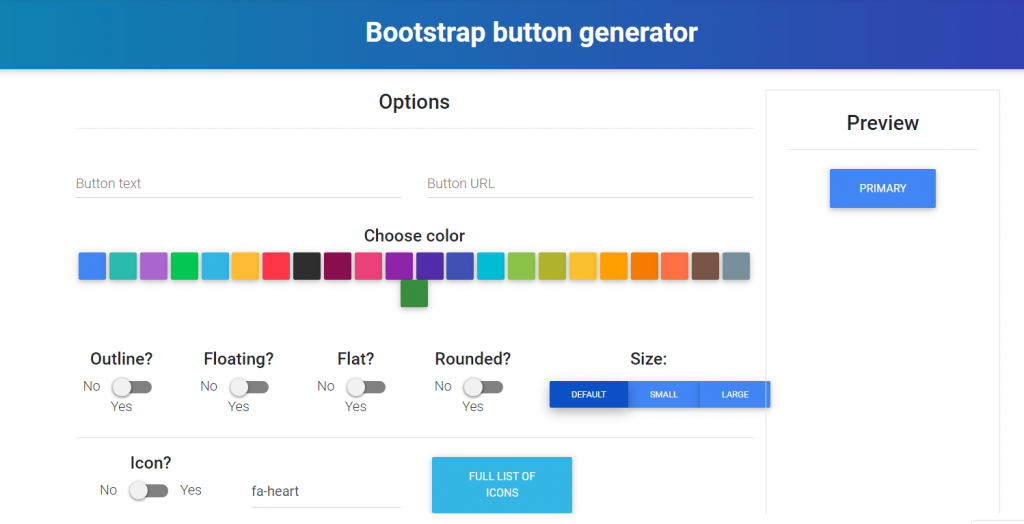 Bootstrap Button generator