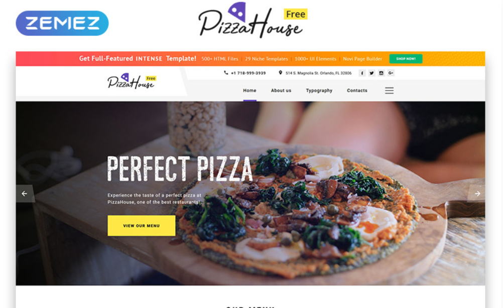 Pizza House HTML5 gratuit
