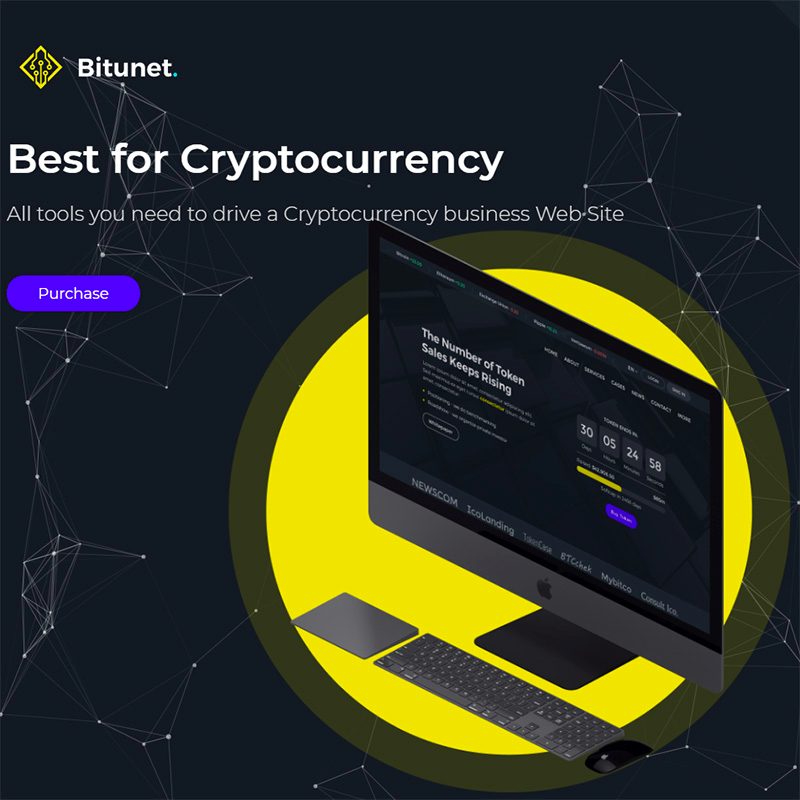 Bitunet - Thème WordPress Elementor pour sites des crypto-monnaies