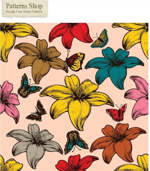 Free-flowers-and-butterflies-vector-seamless-pattern