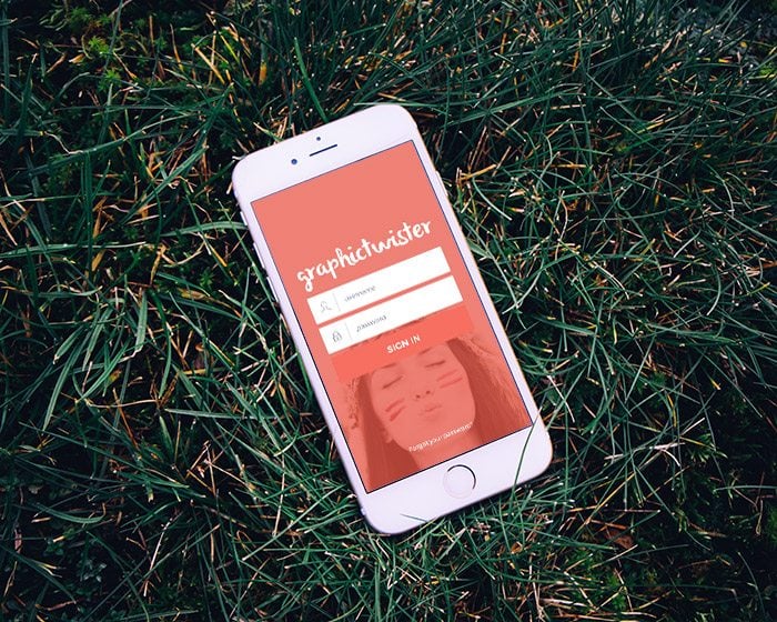 Gold-Iphone-6-MockUp-On-Grass