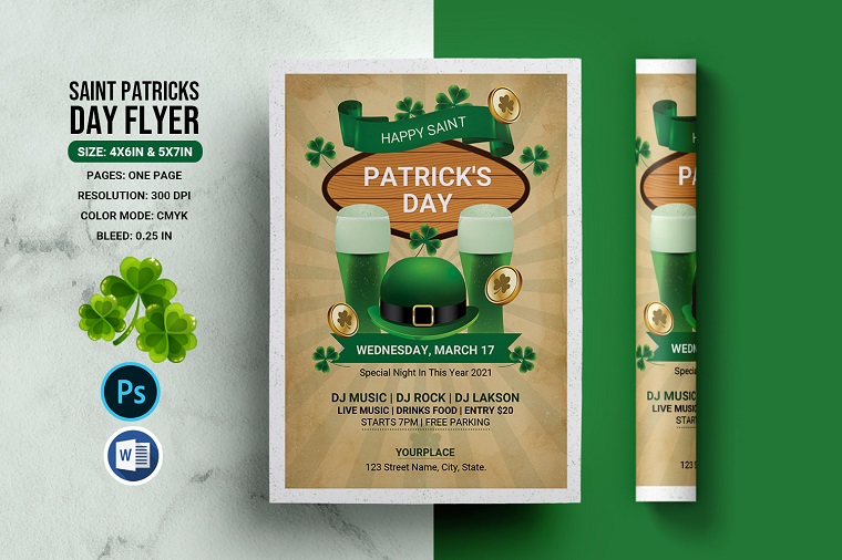 Saint Patricks Day Celebration Flyer Corporate Identity.