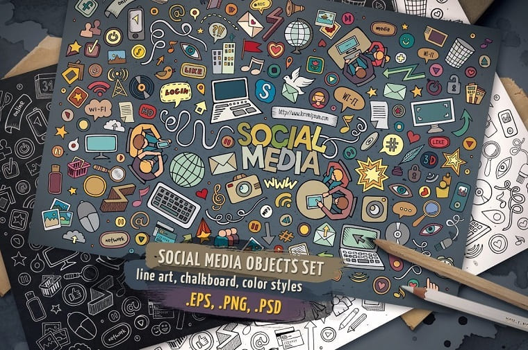 Objects & Symbols Set Social Media