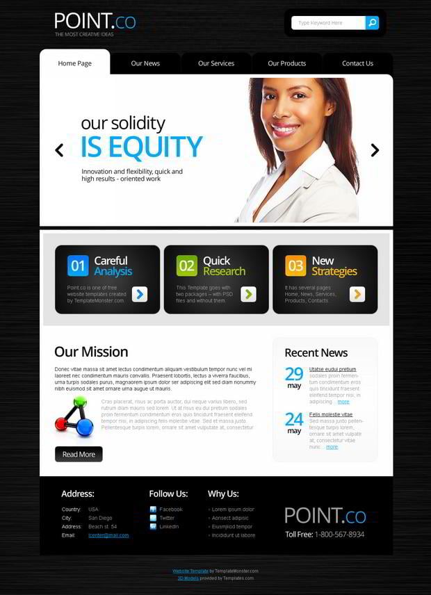 Free Website Template with jQuery Slider MonsterPost