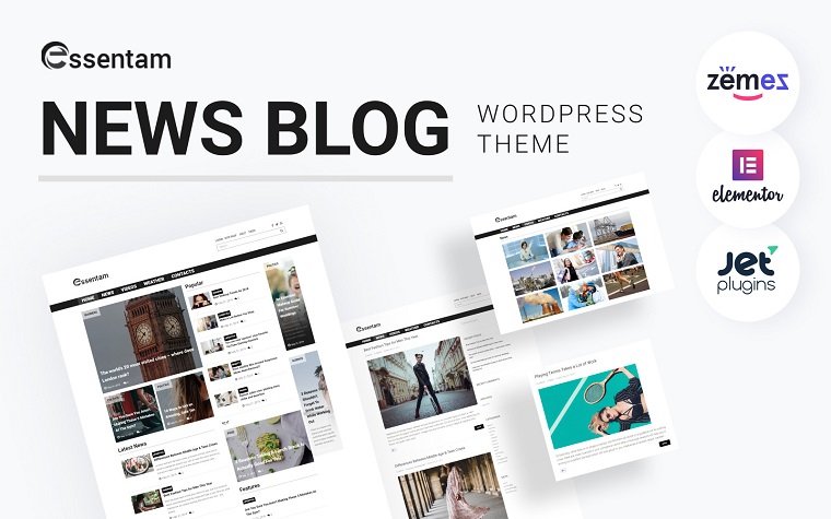 Essentam - News Blog Multipurpose Classic WordPress Theme.