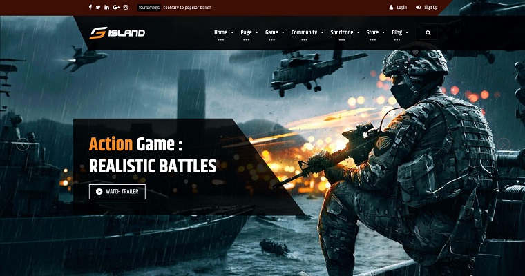 Game Island - Community Portal Gaming Multi Purposes Bootstrap Website Template.