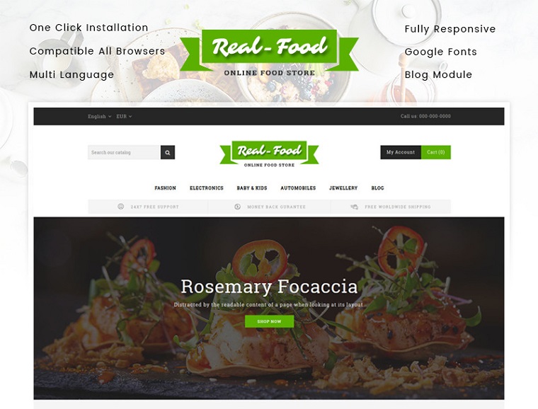 Real Food - Restaurant Store PrestaShop Theme