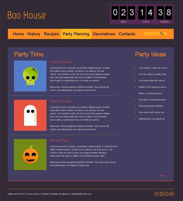 Free Halloween HTML Theme