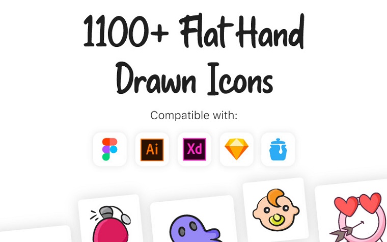 Flat Hand Drawn Iconset Template