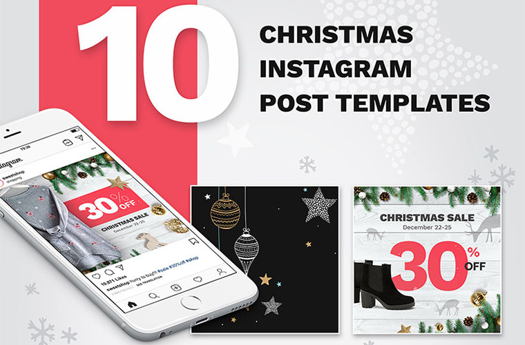 10 Christmas Instagram Post Templates Social Media