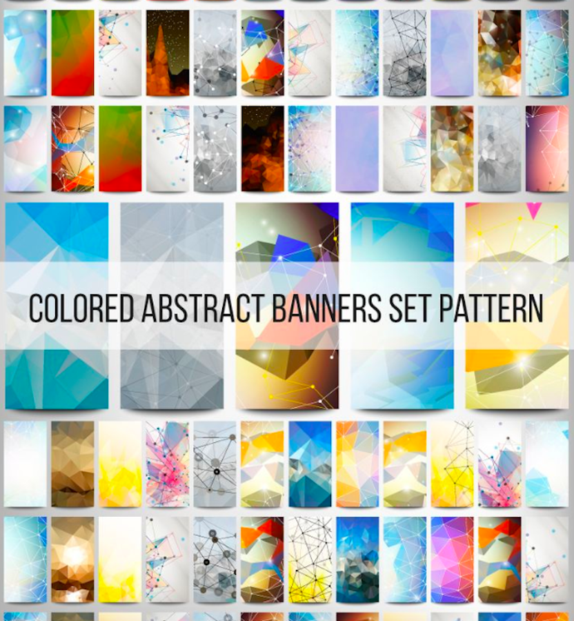 Colored Abstract Banners Set Pattern
