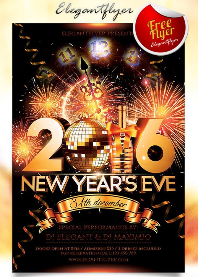  free new years eve psd flyers 