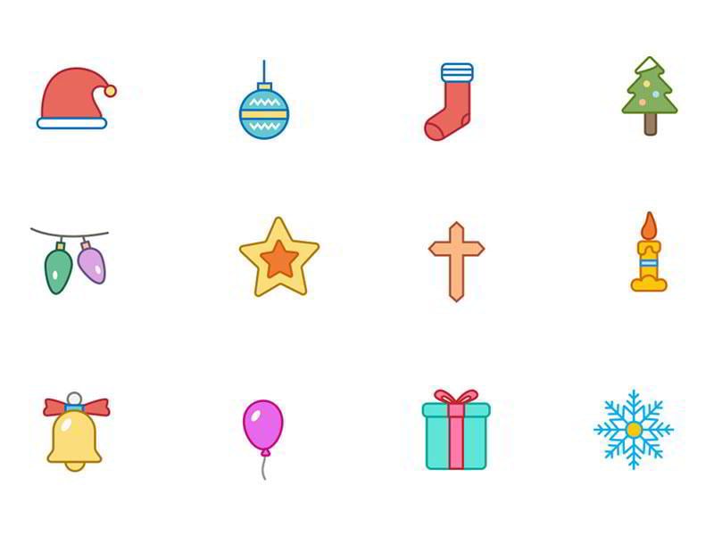 christmas-color-and-outline-icons-vol-1