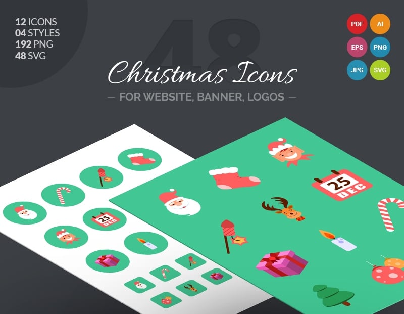Christmas Icon Pack Iconset Template
