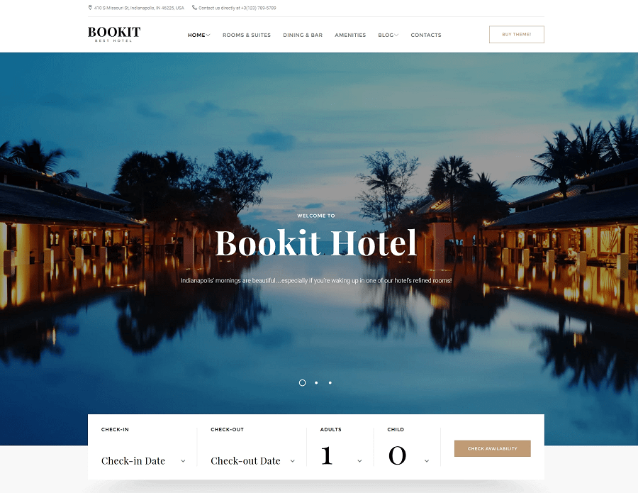 Bookit - Small Hotel WordPress Theme
