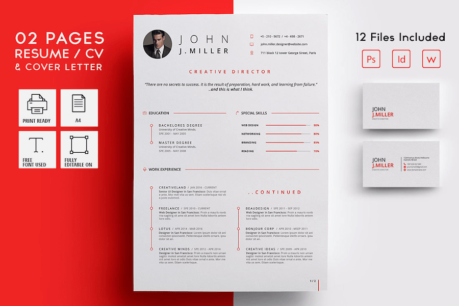 One Page Cv Format from www.templatemonster.com