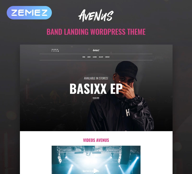 Avenus - Music One Page Modern Elementor WordPress Theme