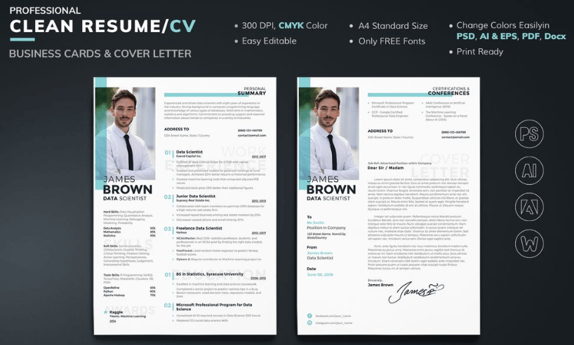 Interactive Resume Template from www.templatemonster.com