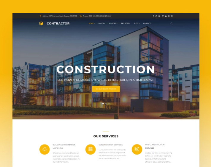 Contractor - Architecture & Construction Company Elementor WordPress Theme