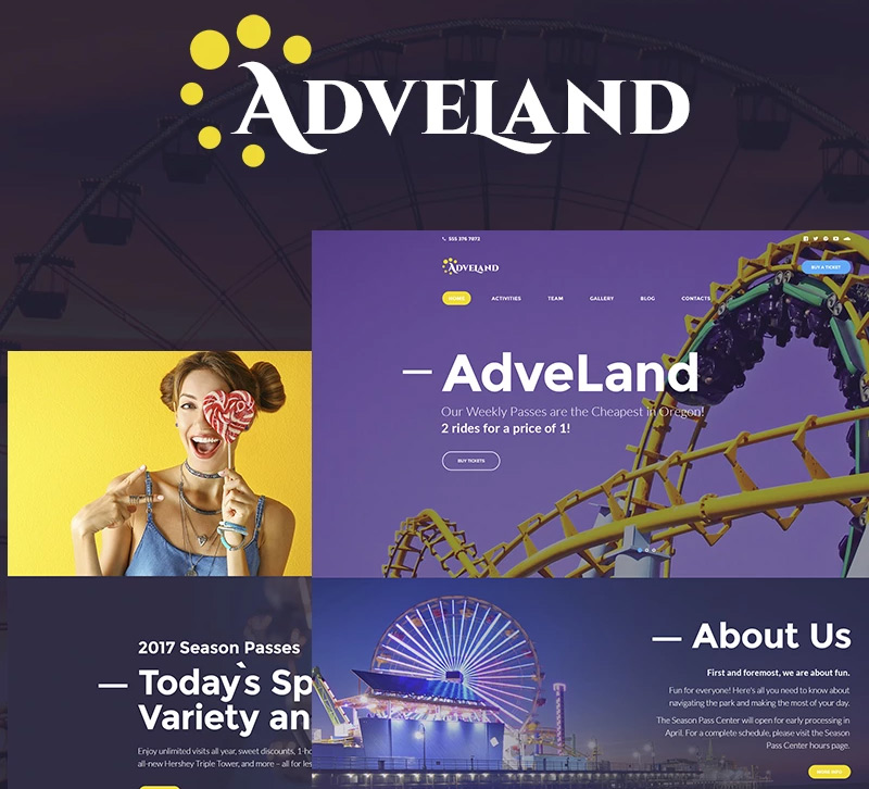 Adveland - Amusement Park Responsive WordPress Theme