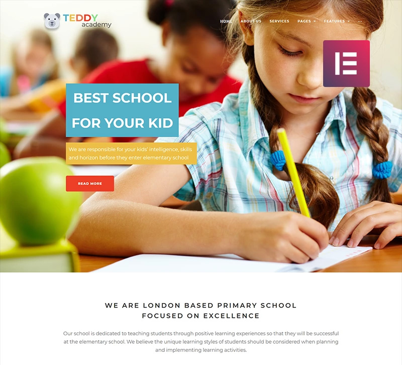 Teddy Academy - Primary School Elementor WordPress Theme