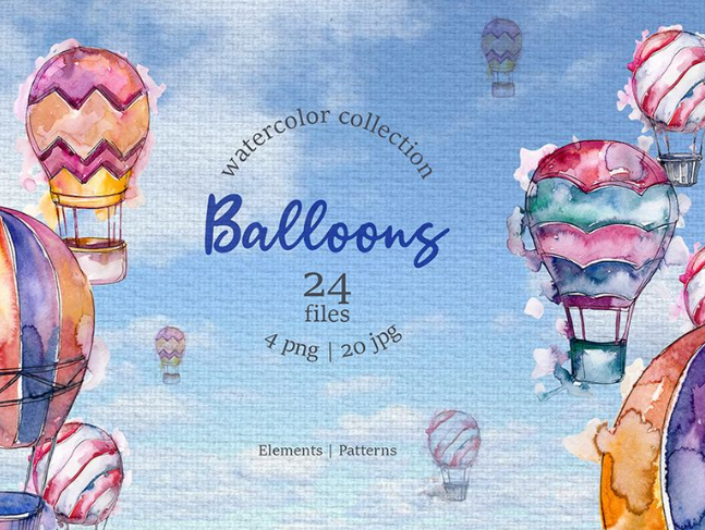 Balloons Watercolor Blue png Illustration