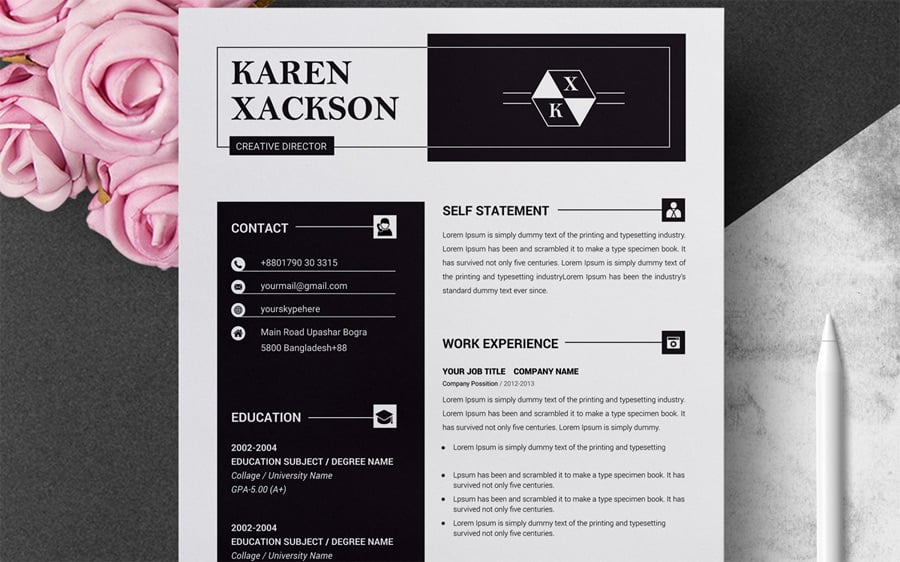 Creative Resume Format from www.templatemonster.com
