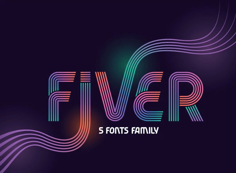 Fiver 5 Fonts Family Font.