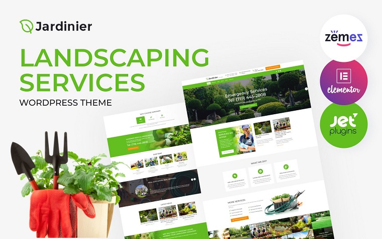 Jardinier - Landscaping Services Green WordPress Theme