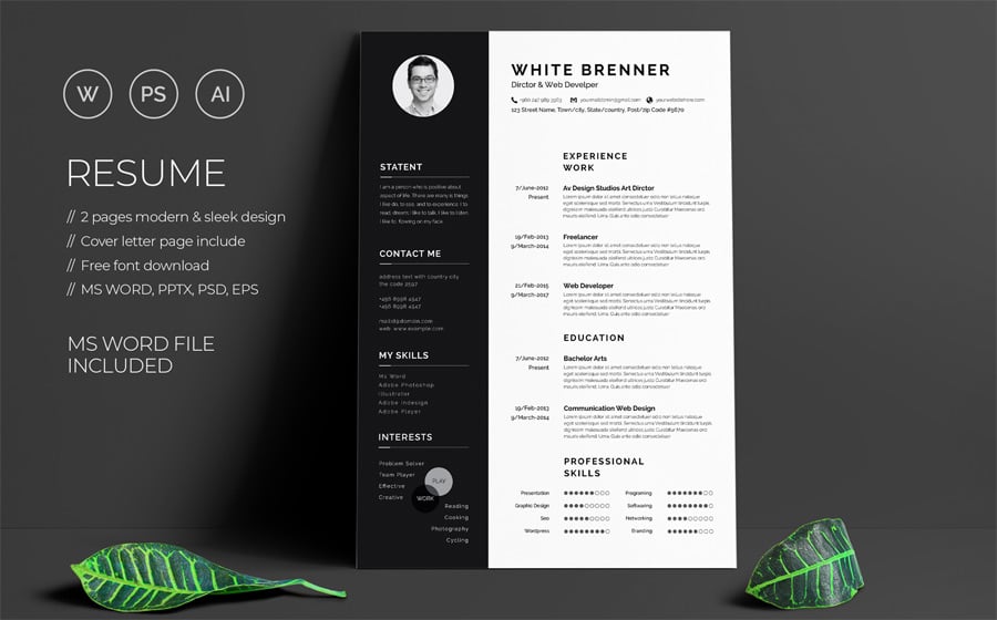 Modern Resume Template Download from www.templatemonster.com