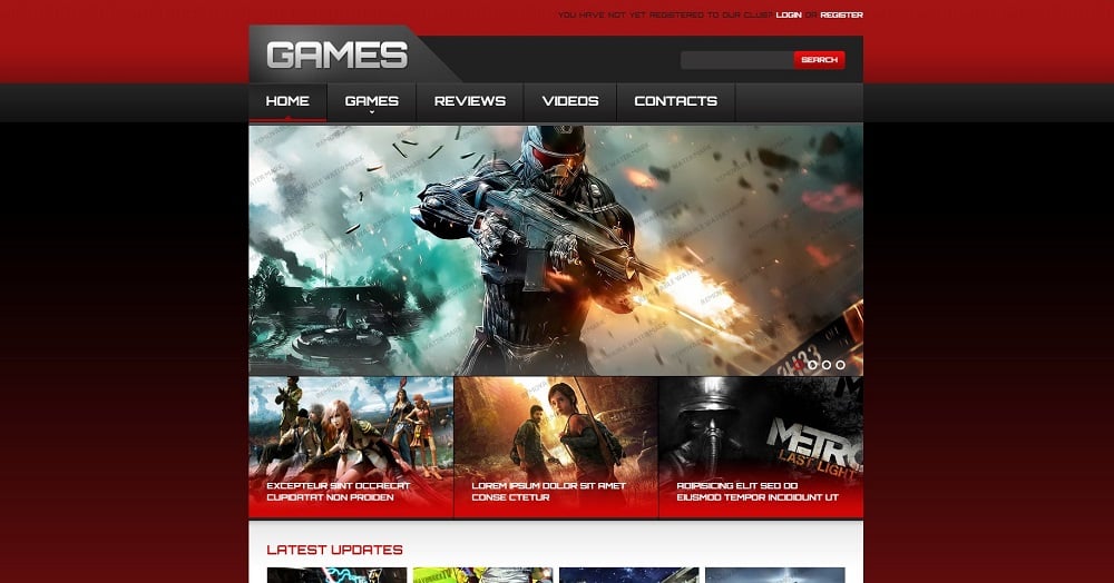 Video Game Website Template from www.templatemonster.com