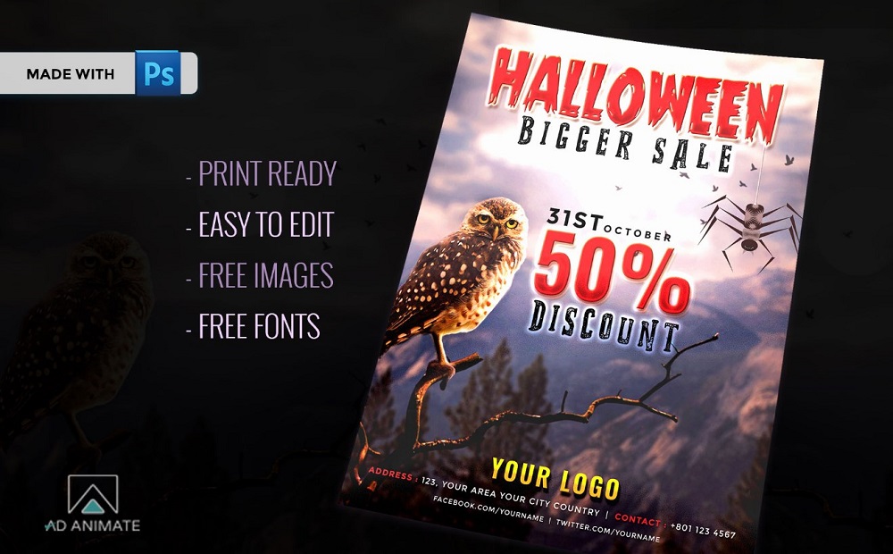 Halloween Bigger Sale Flyer Corporate Identity Template