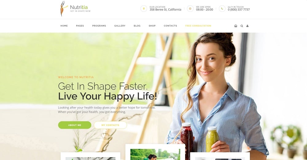 Nutritia - Healthy Nutrition and Dietology. WordPress Theme