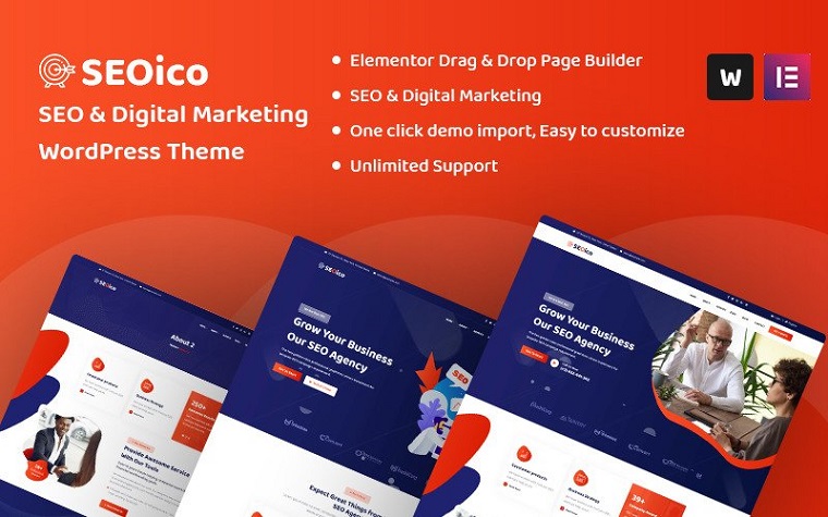 Seoico – Digital Marketing Elementor Portfolio WordPress Theme