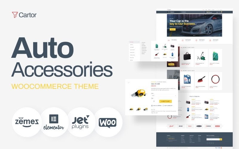 Cartor - Auto Accessories ECommerce Classic Elementor WooCommerce Theme.