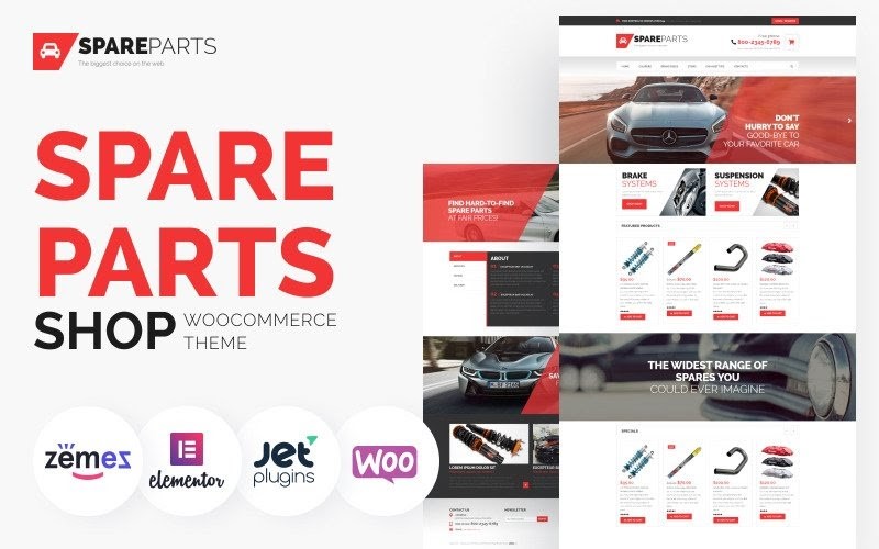 SpareParts - Spare Parts Shop ECommerce Modern Elementor WooCommerce Theme.