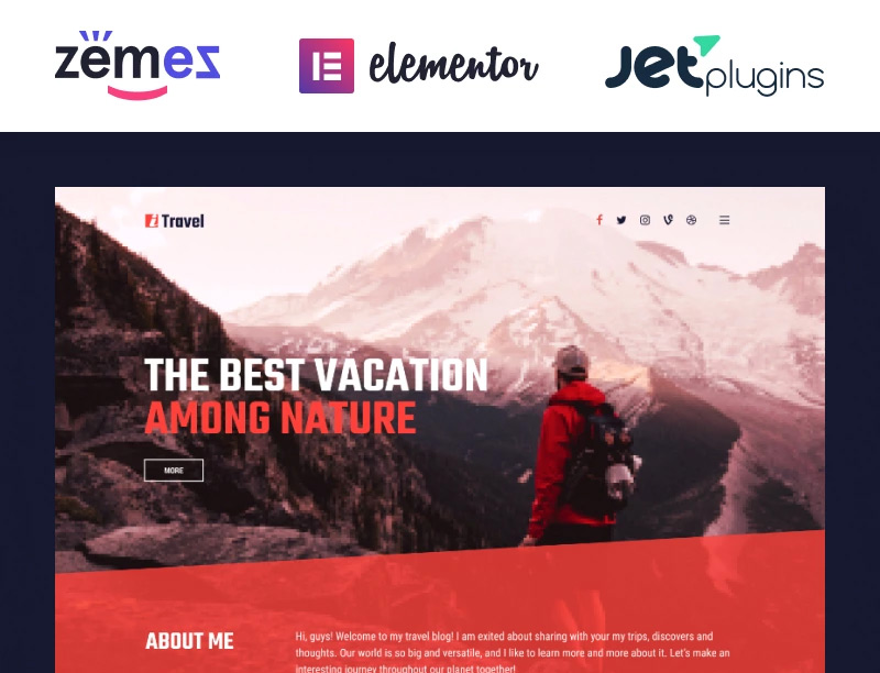 ITravel - Trendy Travel Blog Website Template for Elementor builder WordPress Theme