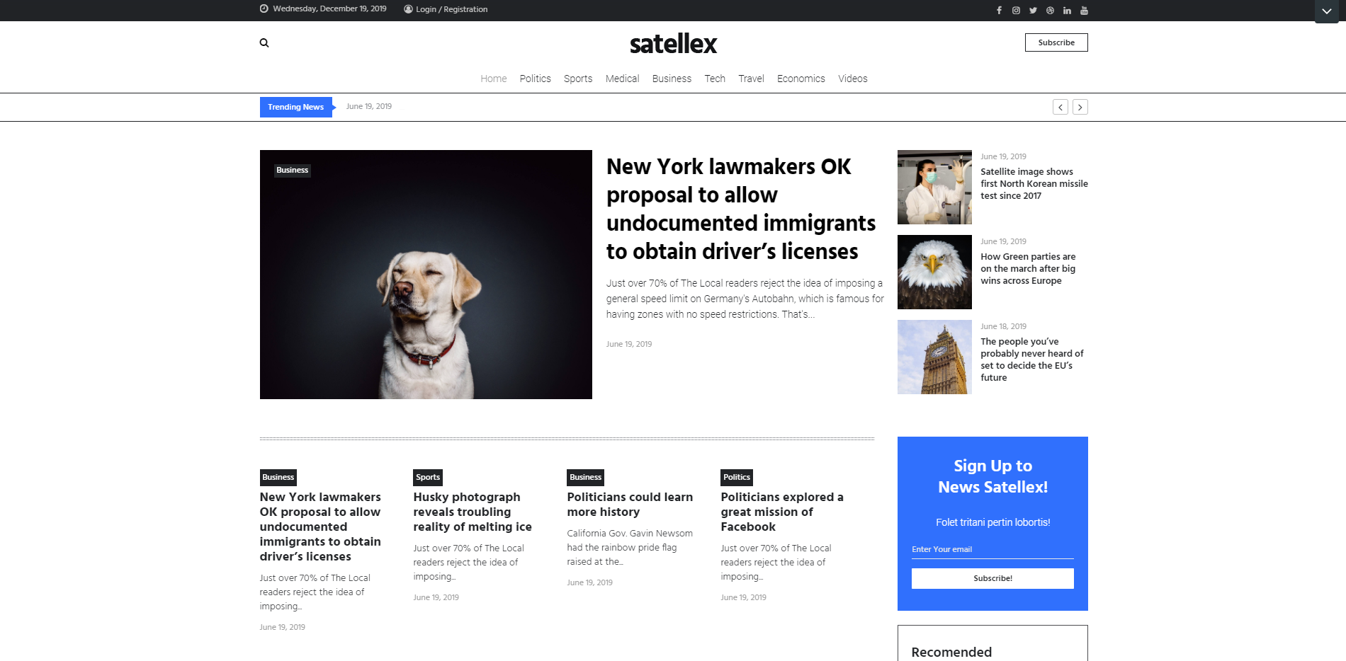 Satellex - News Blog Multipurpose Classic WordPress Theme