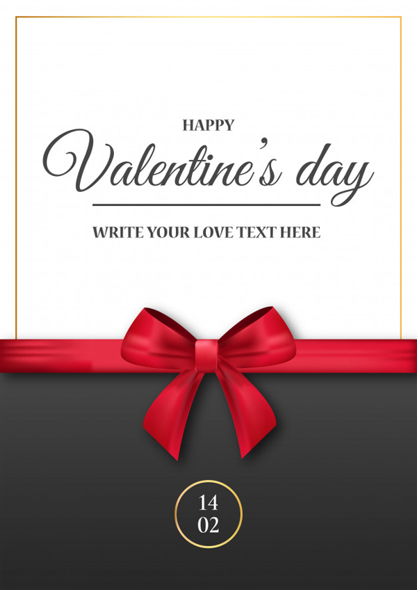 Valentine’s Day Freepik invitation-with-realistic-red-ribbon