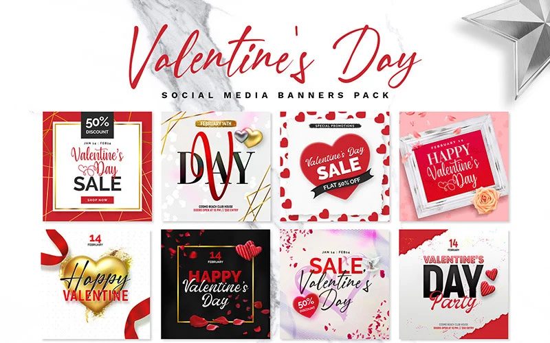 Valentine’s Day graphics banner-pack-social-media