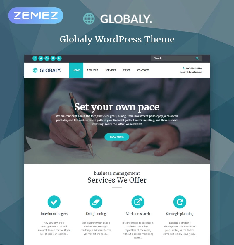 Globaly - Business Multipurpose Modern Elementor WordPress Theme