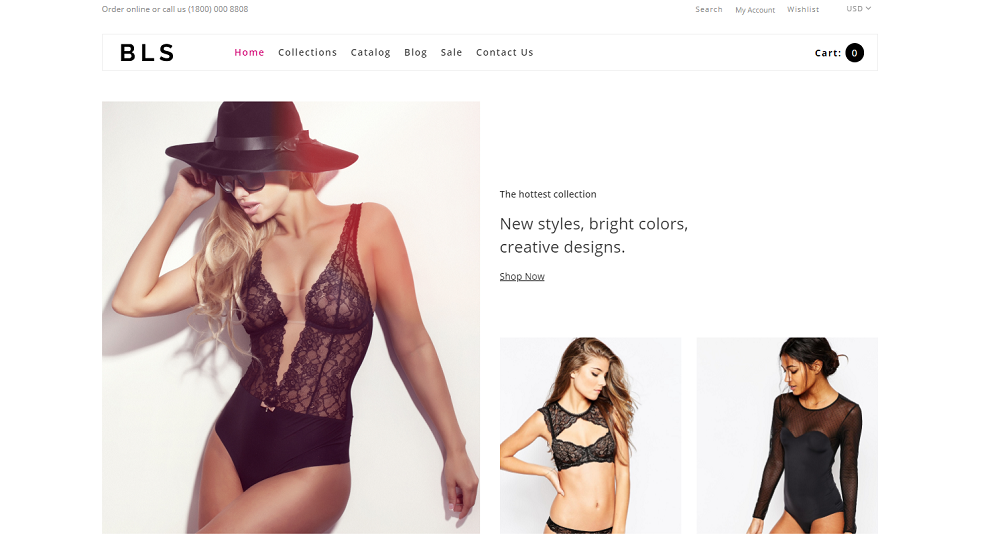 BLS - Thème Shopify pour vente de lingerie