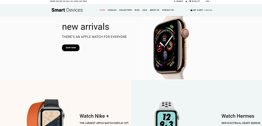 Smart Devices - Thème Shopify pour vente des Smartwatches Et Trackers