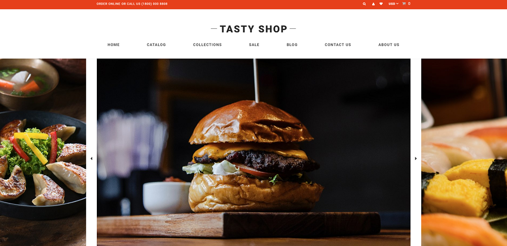 Tasty Shop - Thème Shopify propre pour restaurants