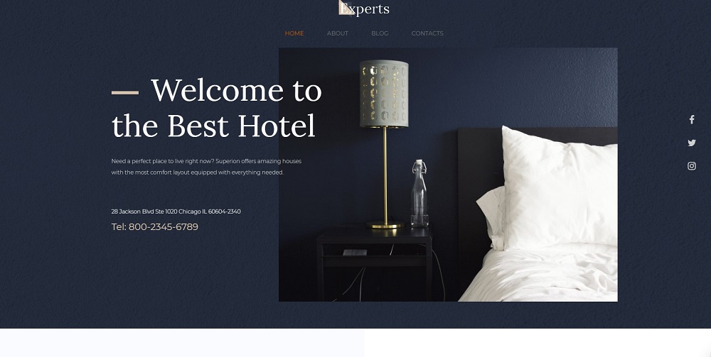 Modern Hotel WordPress Template