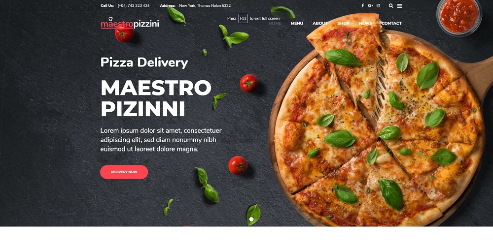 MaestroPizzini - Pizza & Restaurant Menu-Oriented WordPress Theme