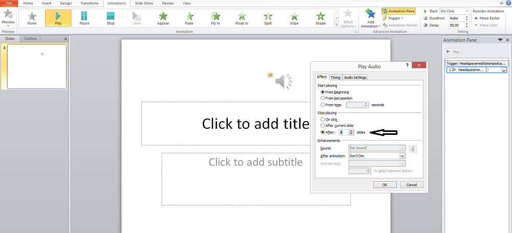 add an audio file to powerpoint