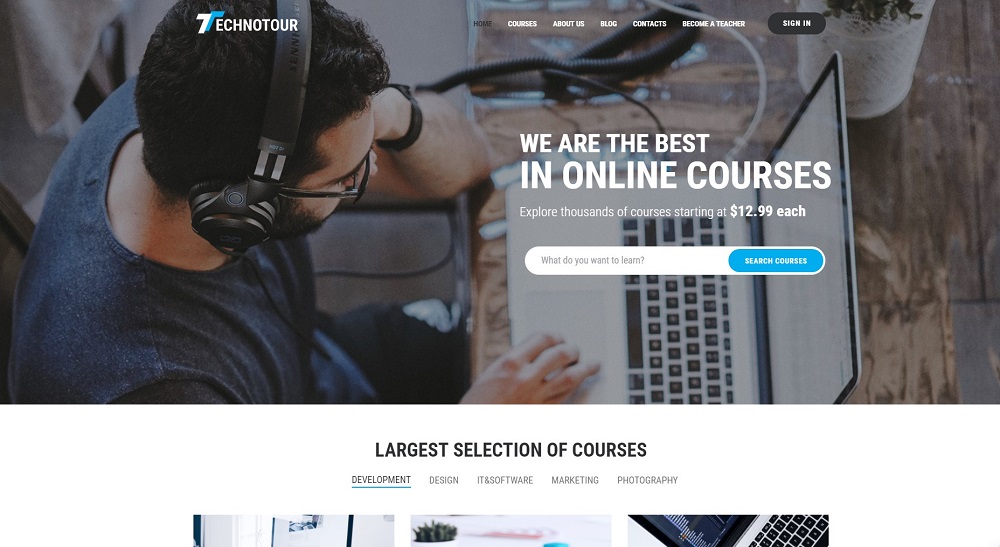 Technotour - Education Courses Minimal Elementor WordPress Theme