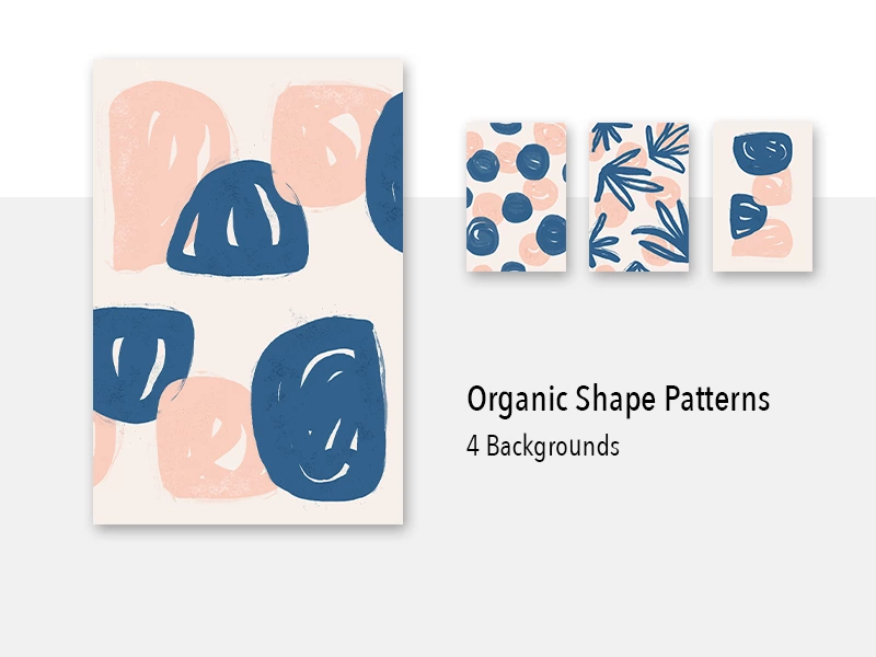 4 Organic Shape Awesome Backgrounds Pattern